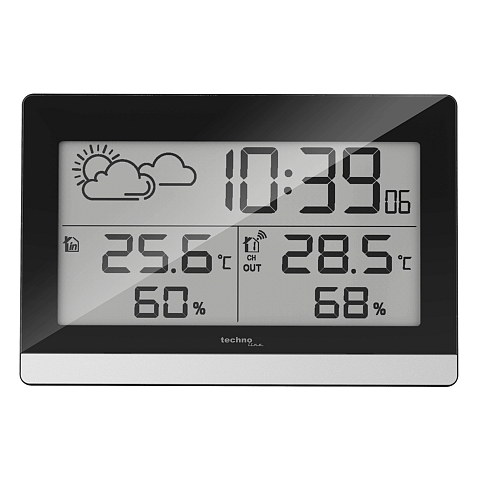 Technoline WS 9255 Digitale Wetterstation Schwarz, Silber