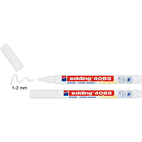 Edding 4085 Kreidemarker 2er Set weiß, Rundspitze 1-2 mm