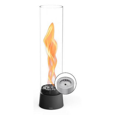 höfats SPIN air 900 Drinnen Tragbare Feuerstelle Bio-Ethanol Transparent, Schwarz