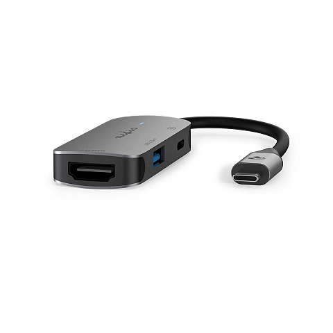 Nedis CCGB64230GY01 Schnittstellen-Hub USB 3.2 Gen 1 (3.1 Gen 1) Type-C 5000 Mbit/s Grau