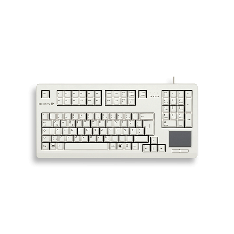 CHERRY TouchBoard G80-11900 Kabelgebundene Tastatur mit Touchpad, Hell Grau, USB (QWERTZ - DE)