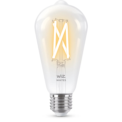 WiZ Filament-Lampe, transparent, 60 W ST64 E27