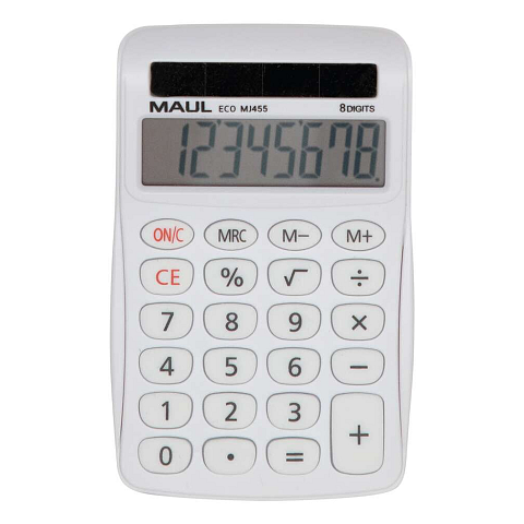 MAUL ECO MJ455 Taschenrechner Desktop Einfacher Taschenrechner Weiß