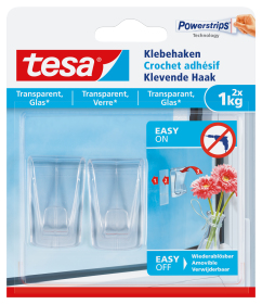 TESA 77735-00000 Wandhalterung Drinnen Universalhaken Transparent 2 Stück(e)