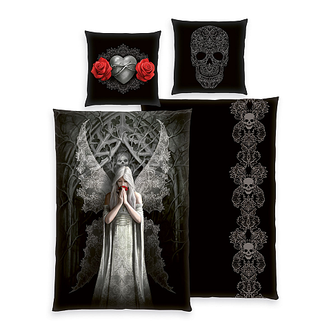 HERDING Anne Stokes Bettwäsche-Set ‘Engel’ – 135×200 cm, Renforcé