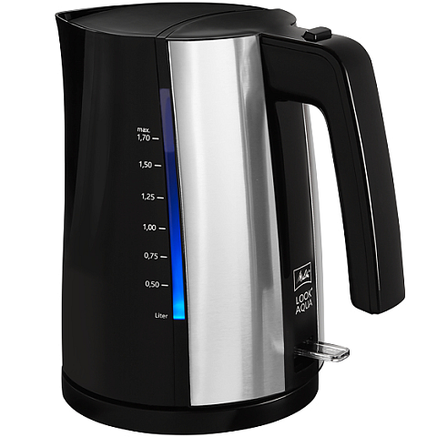 Melitta Look Aqua Wasserkocher 1,7 l 2400 W Schwarz, Edelstahl