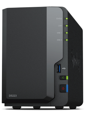 Synology DiskStation DS223 NAS & Speicherserver Desktop Realtek RTD1619B 2 GB DDR4 0 TB