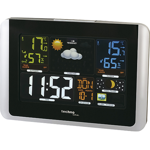 Technoline WS 6442 Digitale Wetterstation Schwarz, Silber LCD Akku