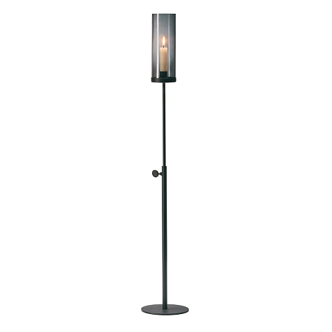 Philippi Tom Kerzenständer Glas, Stahl Schwarz