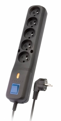 LESTAR LF-530WA 5+ 3L G-A K.:CZ 1,5M Spannungsschutz Schwarz 5 AC-Ausgänge 230 V