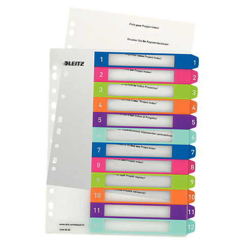 Esselte 1244-00-00 Numerischer Registerindex Polypropylen (PP) Mehrfarbig