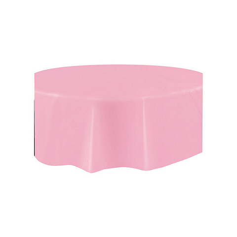 Unique Party 50382 Einweg-Tischdecke Rund Kunststoff Pink