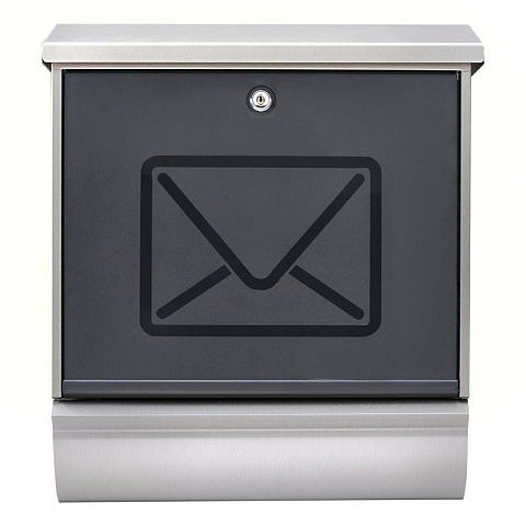 BURG-WÄCHTER Lucca-Set 37130 NI Letter Briefkasten Anthrazit, Edelstahl, Durchscheinend Wandmontierter Briefkasten Kunststoff, Edelstahl