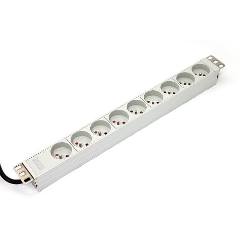 Digitus A-19-STRIP-3-IMP Stromverteilereinheit (PDU) 9 AC-Ausgänge 1U Weiß