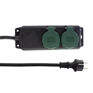 REV 0512467555 Verlängerungskabel 1,4 m 2 AC-Ausgänge Draußen Schwarz, Grün