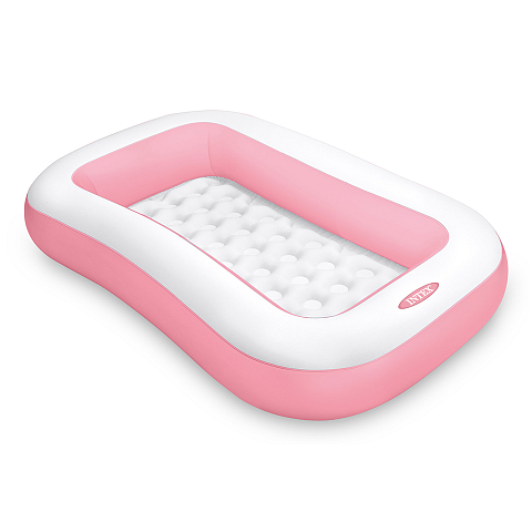 Intex 58423NP Aufstellpool Aufblasbarer Pool Rechteckig 90 l Pink, Weiß