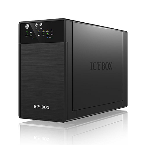 ICY BOX IB-RD3620SU3, RAID-System für 2x 3,5" SATA HDD zu USB 3.2 Gen 1 + eSATA Host, RAID 0, 1, JBOD, EasySwap, schwarz