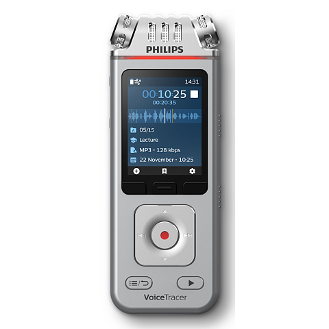 Philips DVT4115 Digital Voice Tracer Flash card Chrom, Silber