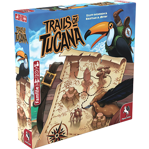 Pegasus 53150G Brettspiel Trails of Tucana 30 min Kartenspiel Reisen/Abenteuer