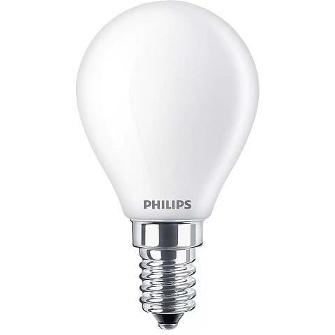 Philips Filament-Kerzenlampe, P45 E14, Milchglas, 40 W