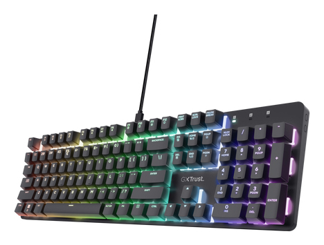 Trust GXT 871 Zora Tastatur Gaming USB QWERTY US Englisch Schwarz