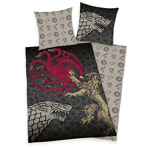 HERDING Game of Thrones Bettwäsche - Wappen - 80-x-80-cm-135-x-200-cm