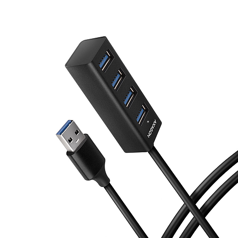 Axagon HUE-M1AL 4x USB 3.2 Gen 1 MINI hub, metal, 1.2m USB-A Kabel