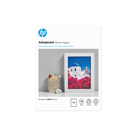 HP Advanced Fotopapier, glänzend, 250 g/m2, 13 x 18 cm (127 x 178 mm), 25 Blatt