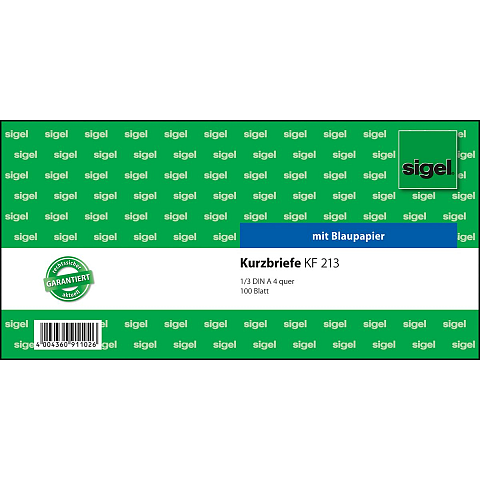 Sigel KF213 Kontoblatt