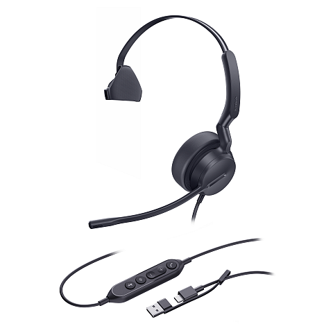 Yealink Mono-UC-Headset mit USB-C/A-Anschluss