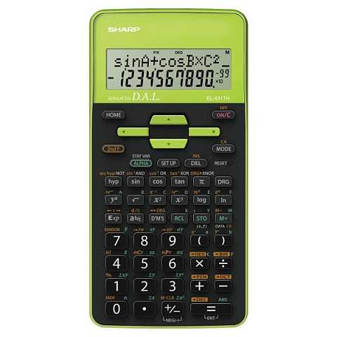 Sharp EL531TH Taschenrechner Tasche Wissenschaftlicher Taschenrechner Schwarz, Grün