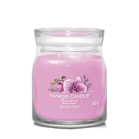 Yankee Candle Wild Orchid Wachskerze Rund Bernstein, Banane, Bergamotte, Hibiskus, Jasmin, Mandarine, Moschus, Orchidee, Palmengewächse, Sandelholz, Erdbeere Violett 1 Stück(e)