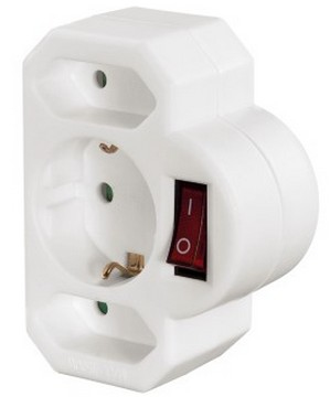 Hama 00108846 Netzstecker-Adapter Typ F Universal Weiß