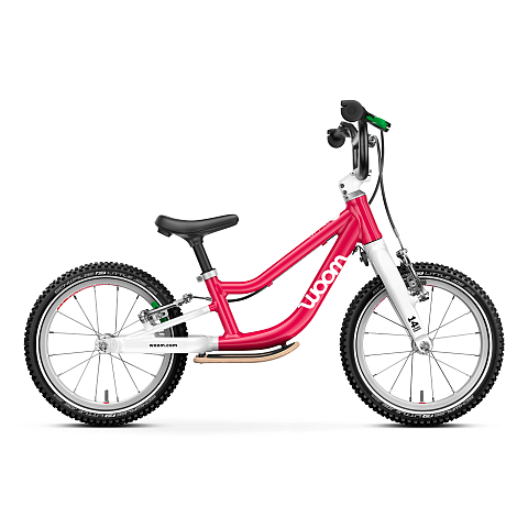 WOOM GO 1 Plus Balance-Bike Aluminium Schwarz, Pink, Weiß