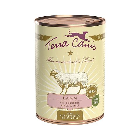 Terra Canis 140014 Hunde-Dosenfutter Dill, Lamm, Hirse, Zucchini Adult 400 g
