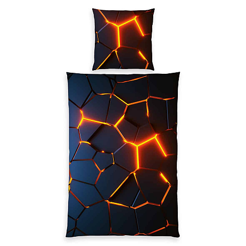 HERDING Young Collection Bettwäsche-Set ‘Lava 3D Effekt’ - 80-x-80-cm-155-x-220-cm