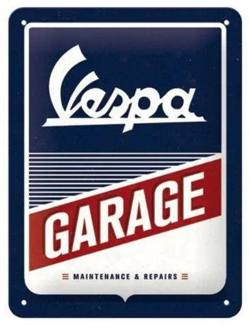 Nostalgic Art Vespa Garage Dekoratives Schild & Tafel für drinnen Metall Mehrfarbig
