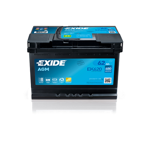 Exide EK620 Fahrzeugbatterie AGM (Absorbierende Glasmatte) 62 Ah 12 V 680 A Auto