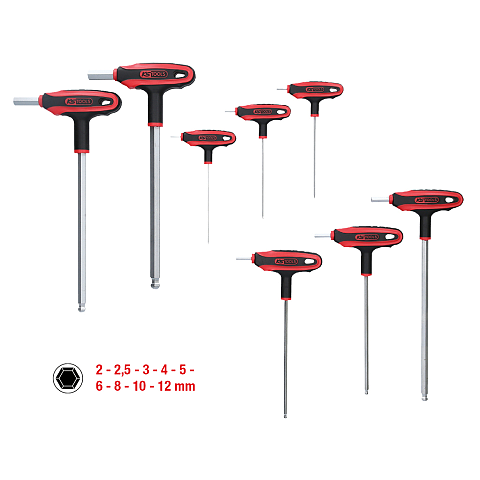 KS Tools 151.8150 Sechskantschlüssel T-Griff-Inbusschlüsselsatz 9 Stück(e)