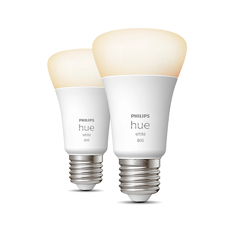 Philips Hue White E27 - Smarte Lampe A60 Doppelpack - 800