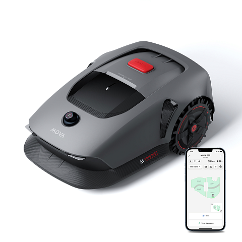 MOVA M1000 Rasenmäher Rasenmähroboter Akku Schwarz, Grau, Rot