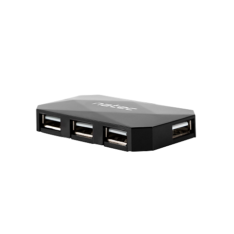 NATEC NHU-0647 Schnittstellen-Hub USB 2.0 480 Mbit/s Schwarz