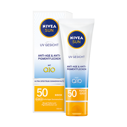 NIVEA UV Face Anti-Age Sun Cream SPF 50 Sonnenschutzcreme Gesicht Erwachsene