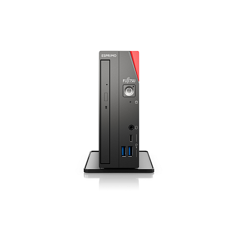 Fujitsu ESPRIMO G9012 Intel® Core™ i5 i5-12500T 16 GB DDR4-SDRAM 512 GB SSD Windows 11 Pro UCFF Mini-PC Schwarz, Rot