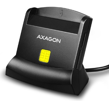 Axagon CRE-SM2 Universeller Desktop-USB-kontaktbehaftete Smart / ID- und SD / microSD / SIM-Kartenleser