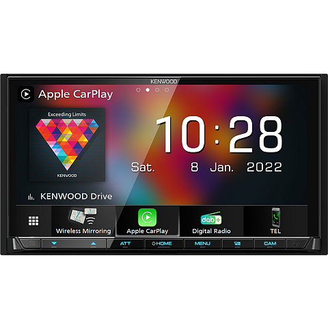 Kenwood Electronics DMX8021DABS Auto Media-Receiver Schwarz WLAN 200 W Bluetooth