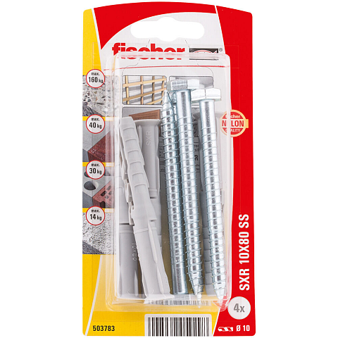 Fischer 503783 Schraubanker/Dübel 4 Stück(e) Schrauben- & Dübelsatz 80 mm