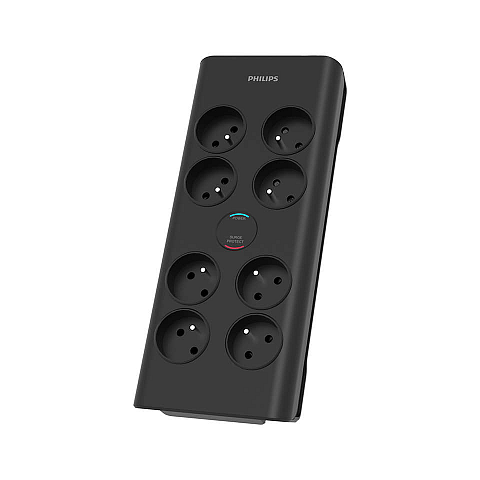 Philips SPN7080BA/60 Spannungsschutz Schwarz 8 AC-Ausgänge 2 m