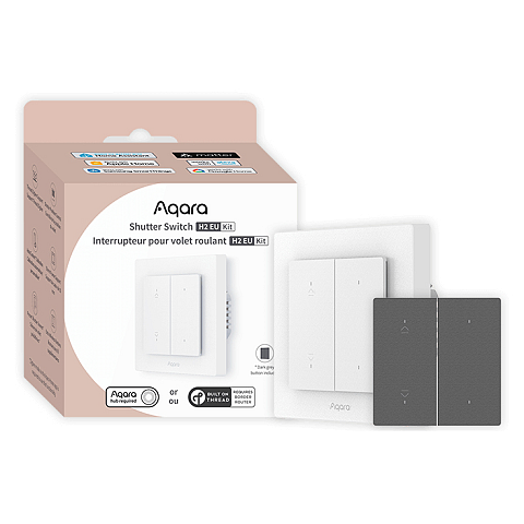 Aqara Light Switch H2 EU Kabellos Grau, Weiß