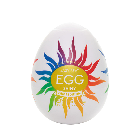 Tenga Egg Shiny Pride Edition Ei-Masturbator Weiß Thermoplastisches Elastomer (TPE)